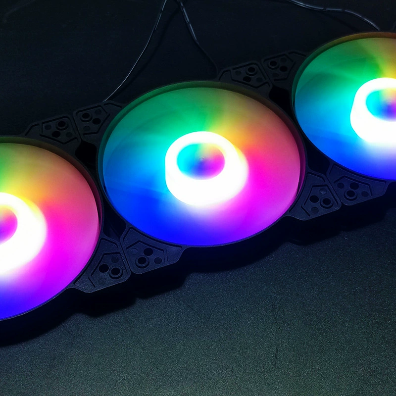 Кулер для корпуса ПК 12 см (COOLMOON) — RGB 12 светодиодов, гидравлический подшипник, разъем 4-контактный