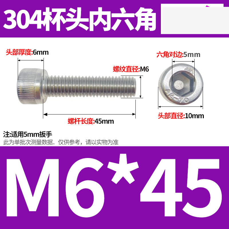 304ステンレス鋼六角穴付きネジカップヘッドDIN912円筒頭精密M1.4M1.6M2M2.5M3M4M5