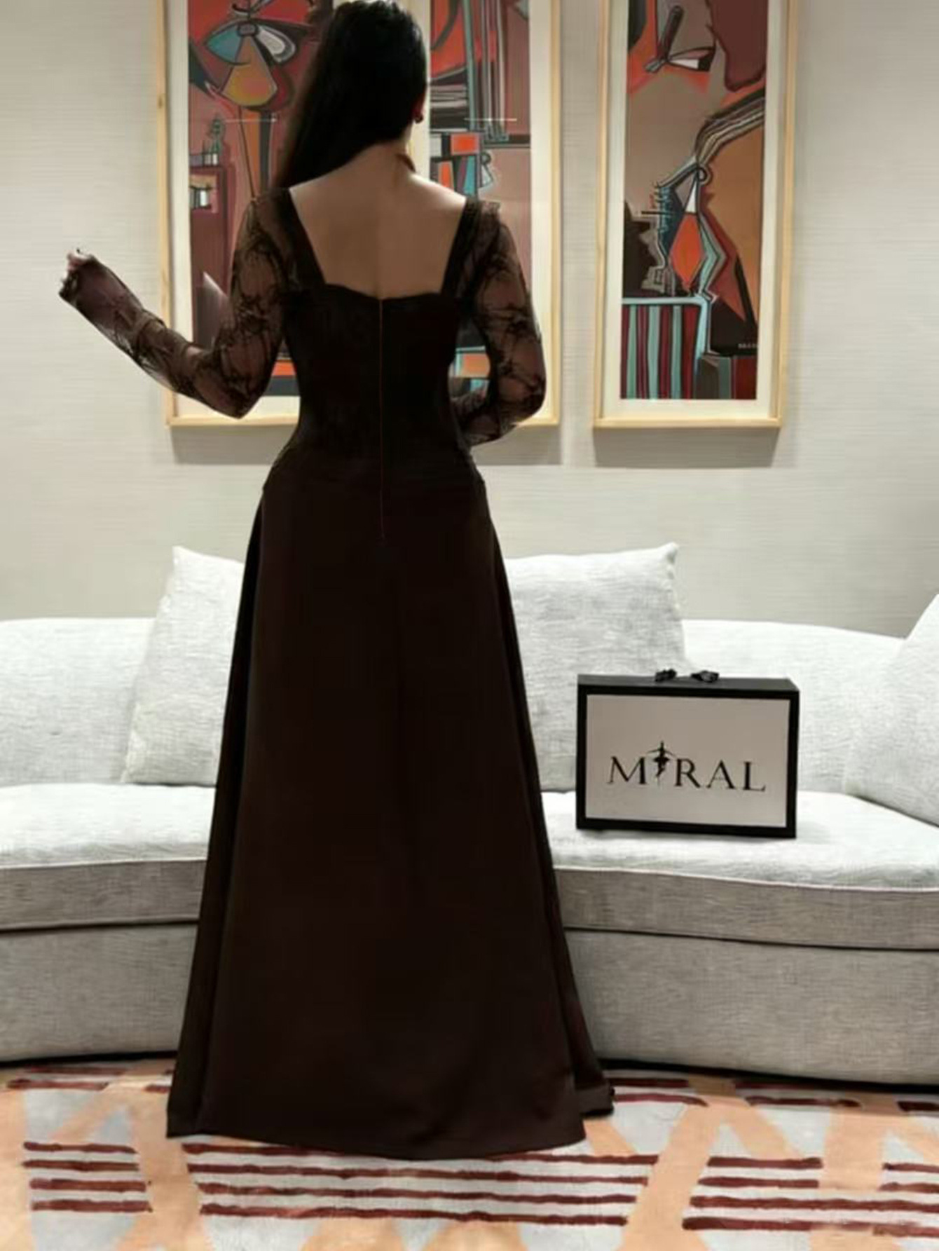 973W comercio exterior europeo y americano nueva ropa de mujer amazonins encaje sexy vestido de fiesta de mangas largas vestido largo al por mayor image 4