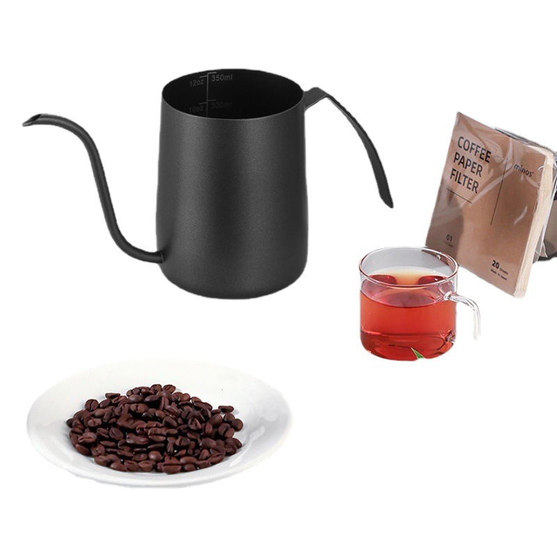 Comercio electrónico transfronterizo 304 de acero inoxidable Teflon oreja-colgando cafetera 7 palabras mango café mano olla al aire libre oreja-colgando olla