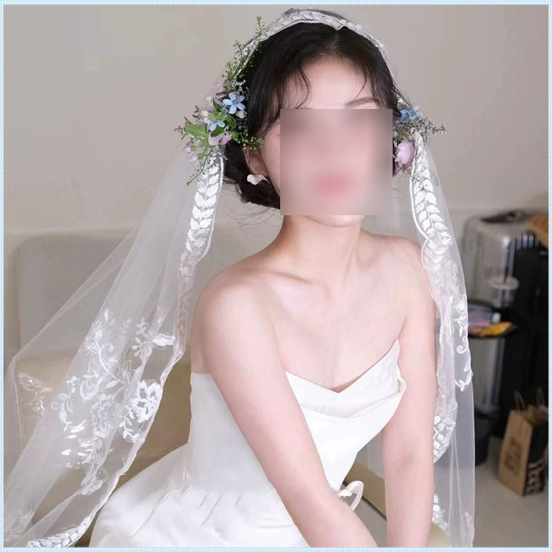 Новая кружевная вуаль в стиле ретро, ​​элитное свадебное платье, головной убор в лесном стиле, элегантное платье, аксессуары для халата.