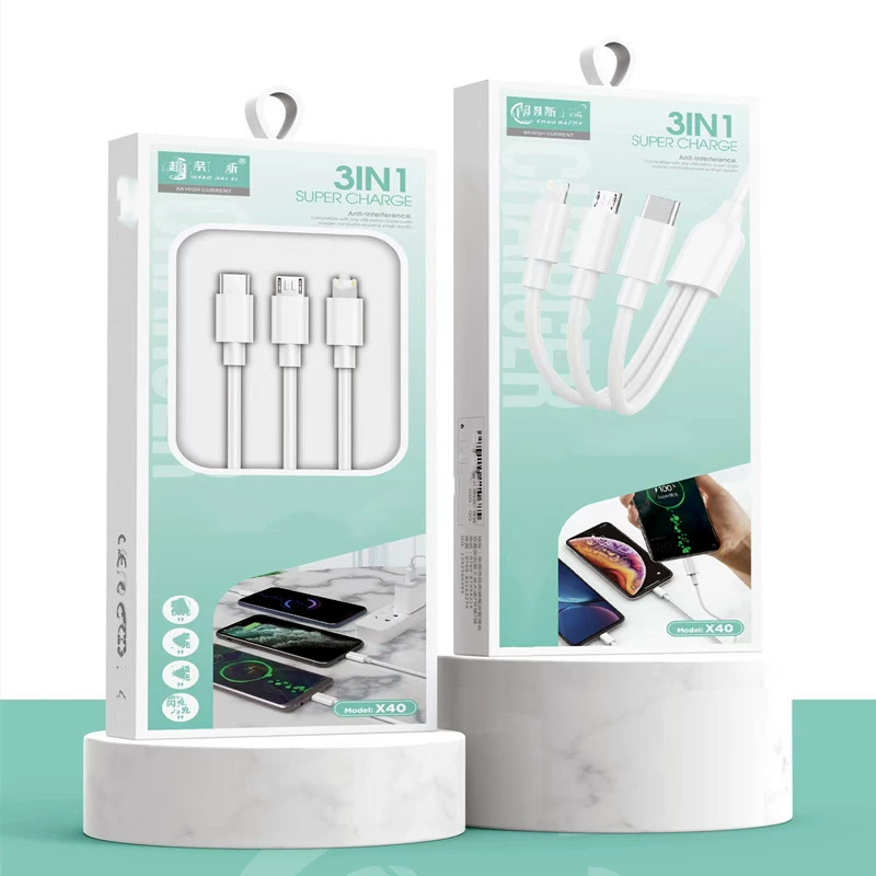 Подходит для линии зарядки линии передачи данных смартфона линия быстрой зарядки одно перетаскивание три интерфейса зарядка три в одной линии