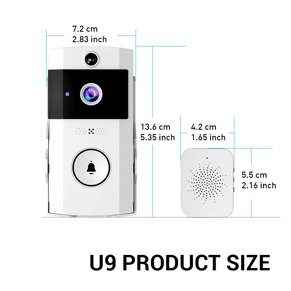 U9 Wireless Video Doorbell Home Surveillance Video Intercom HD Night Vision Capshot Infrared Surveillance Mobile Detection
