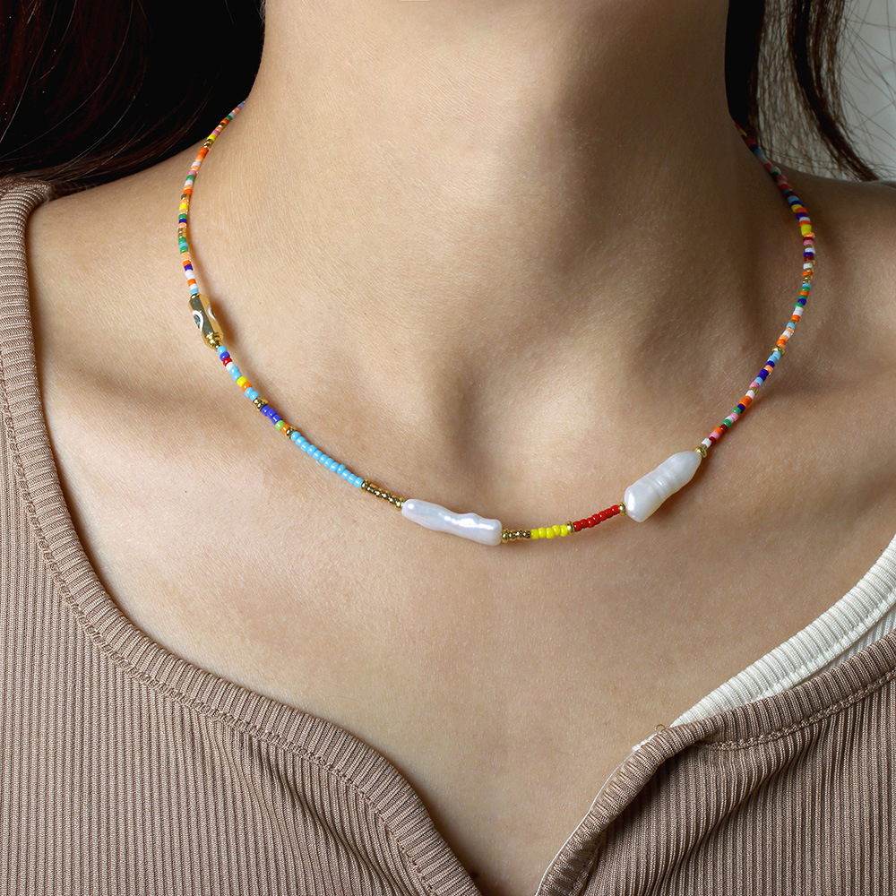 Fashion Multicolor Copper Enamel Necklace 1 Piece