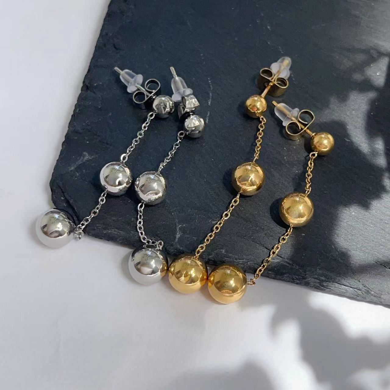 Drop Earrings Classification 1 Pair Simple Style Classic Style Solid Color Titanium Steel Drop Earrings