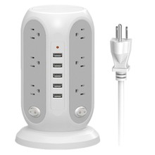 现货库存亚马孙跨境美规三层排插美式防雷插座带USB智能接线插座