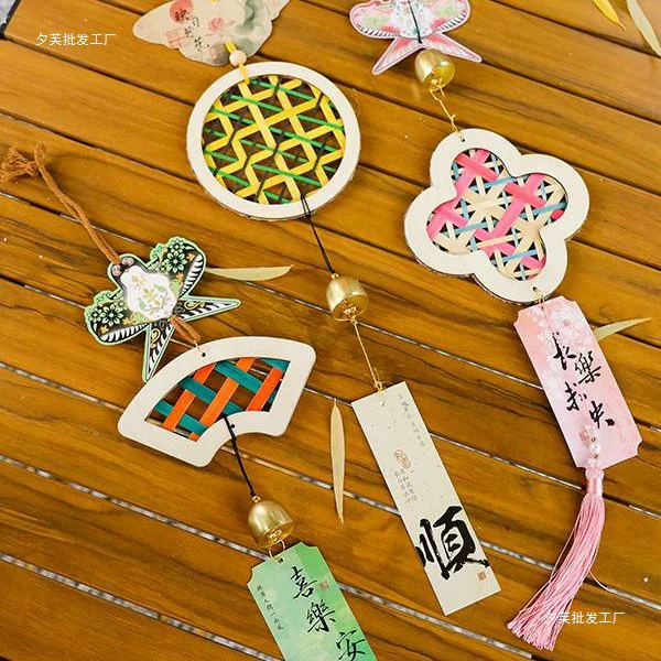 Винные колокольчики украшают DIY бамбуковые плетения родителей и детей ручной работы