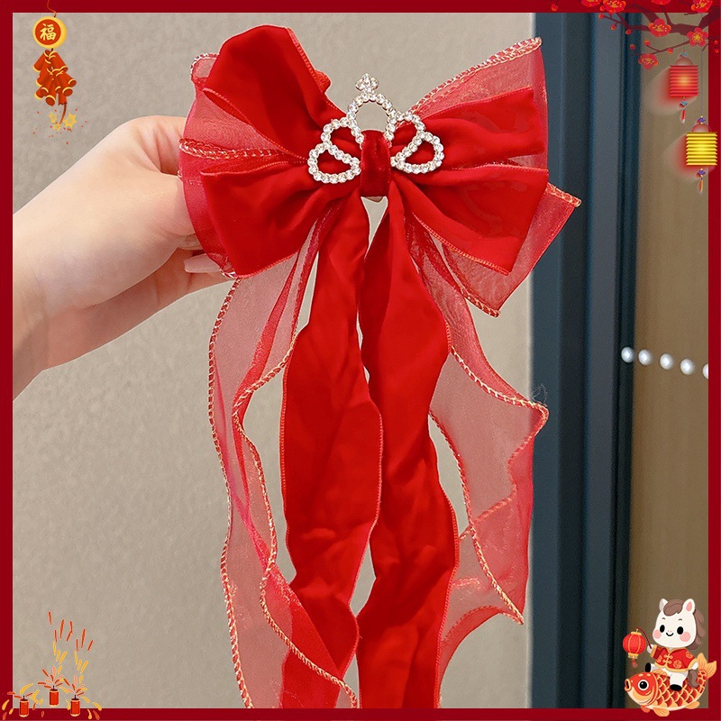 Horquilla Infantil con Borlas Chinas Hecha a Mano para Año Nuevo y Hanfu