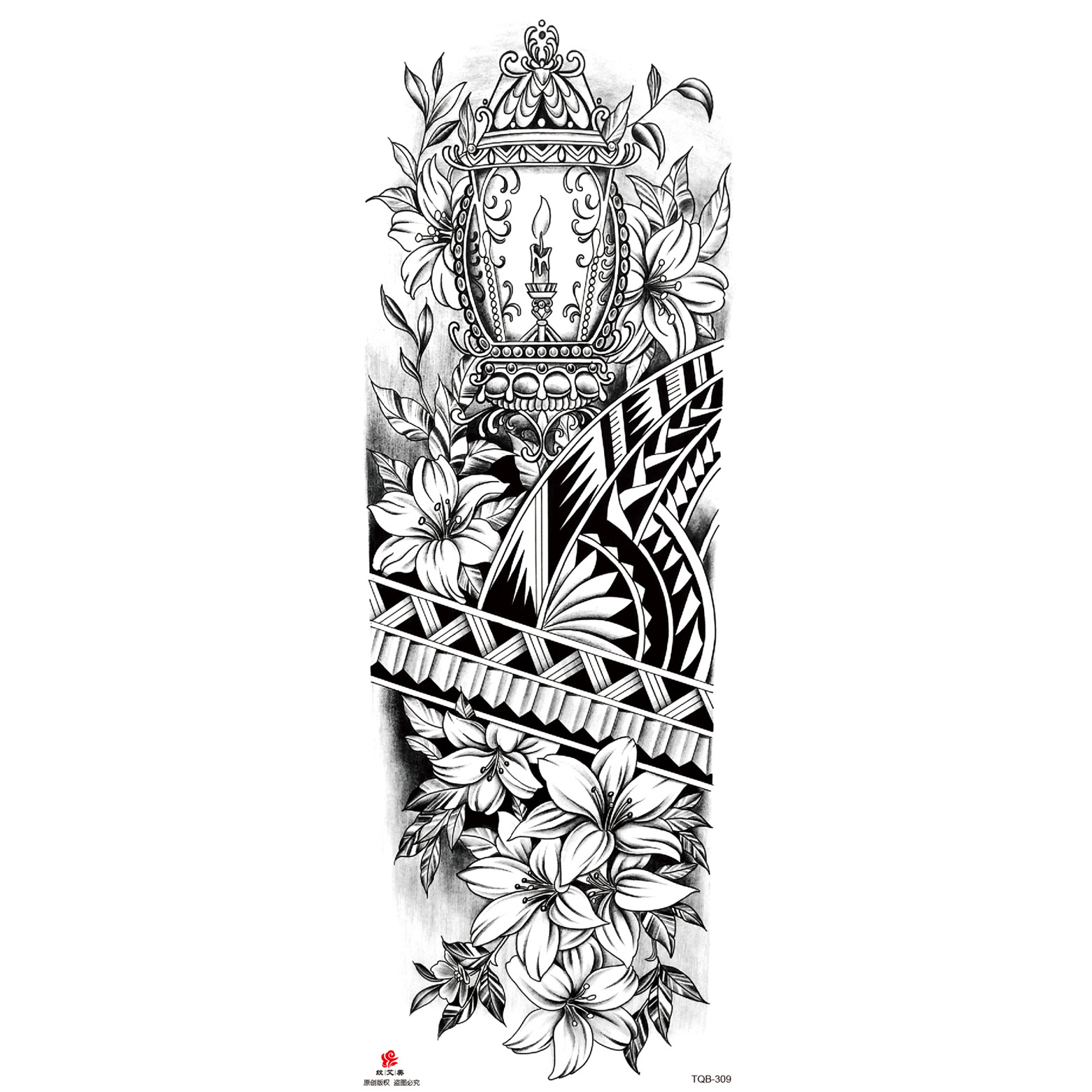 Pegatinas de tatuaje de brazo largo de flor brazo completo tatuaje impermeable tatuaje temporal en stock al por mayor pegatinas de tatuaje de brazo completo
