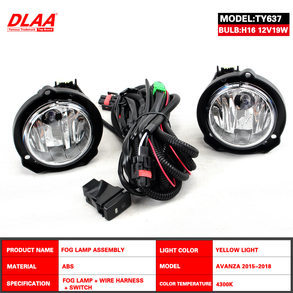 Aplicable a Toyota 15 / 16 / 17 / 18 año Avanza conjunto de lámpara de niebla delantera, lámpara diurna delantera delantera del modelo extranjero