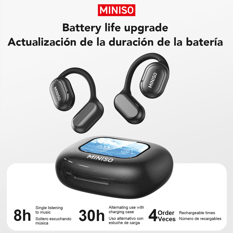 Miniso X30 Wireless Headset Bluetooth 5.4 Hd Display Ultra-Low Latency Ows Earbuds Intelligent Noise Reduction