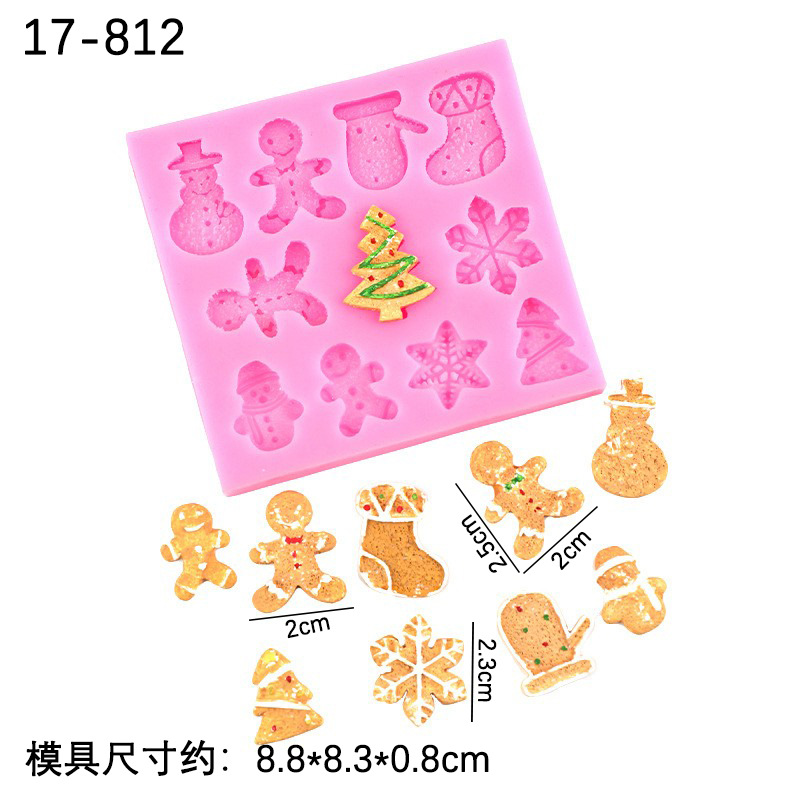 DIY epoxi Navidad árbol de Navidad galleta calcetines modelado molde de silicona fondant molde de decoración de chocolate hecho a mano