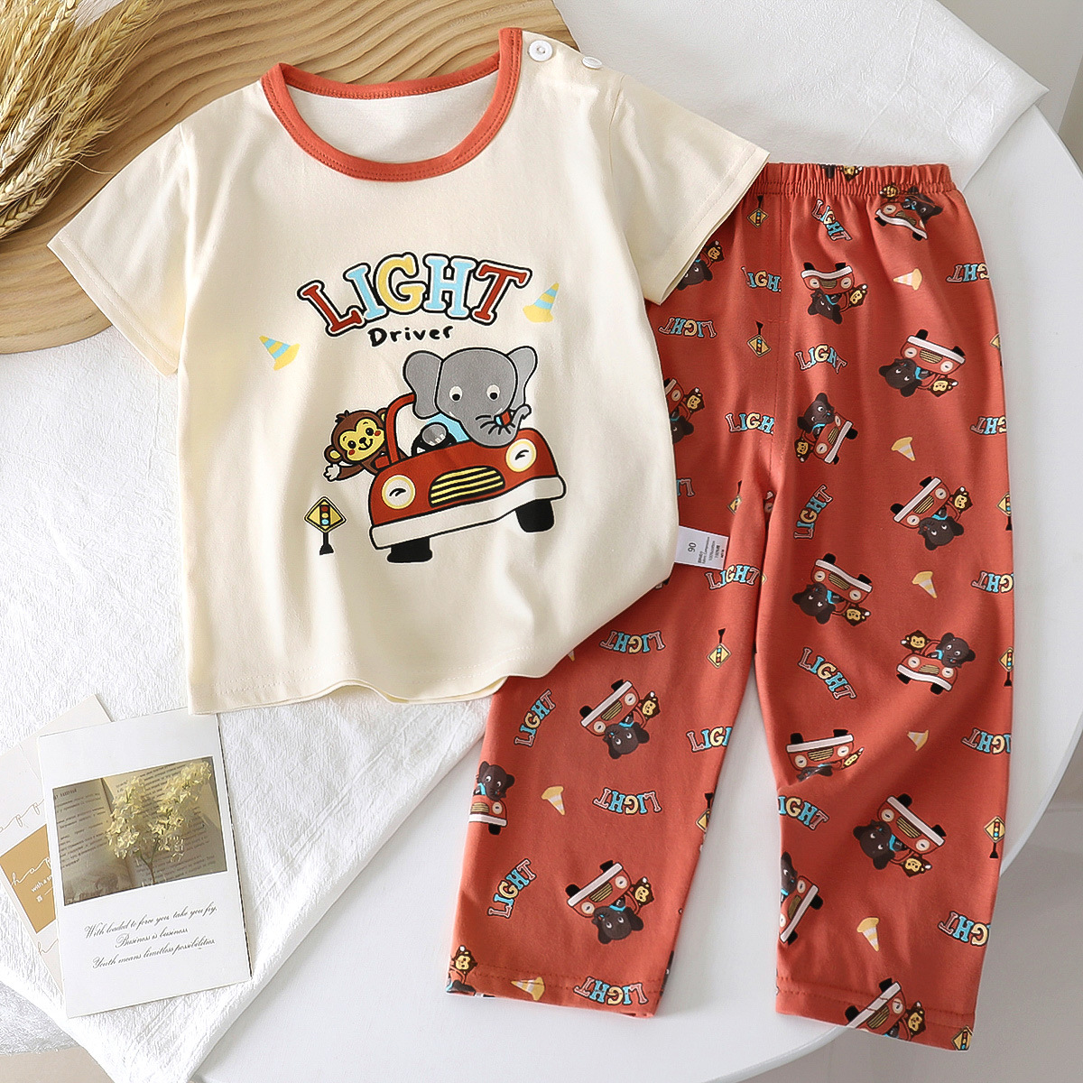 Traje de manga corta para niños, verano nuevo estilo, pijamas de algodón para niños, ropa de aire acondicionado para bebés para niñas, ropa de verano para niños image 18