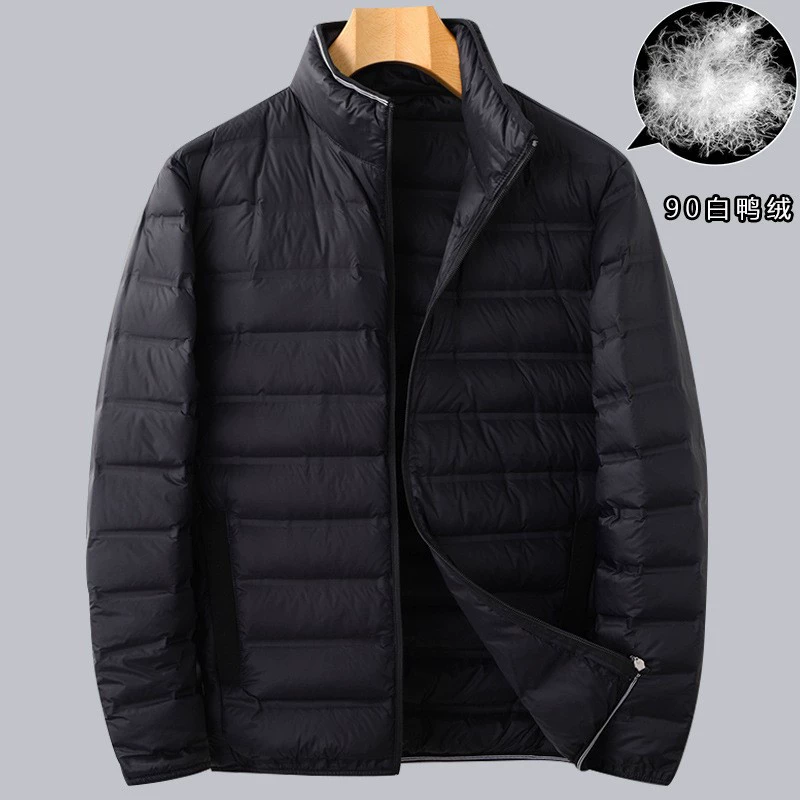 Мужская легкая пуховая куртка, большие размеры, свободный крой, верх из белого утиного пуха, очень большое пальто, зимний стиль.