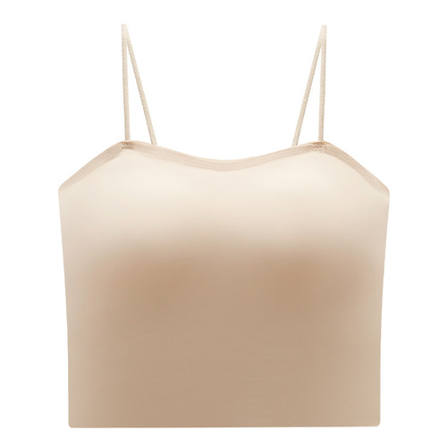 Underwire Bra with Padded Strap, Sheer Invisible Back, No Bra Needed, One-Piece Bralette for Women, Casual Top, White, Summer Wear