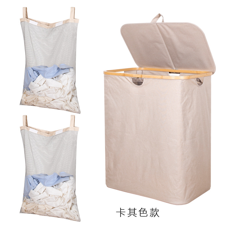 Fuente de fábrica Amazon doble bolsa interior sucia cesta de polvo canasta plegable estilo japonés ins cesta explosión