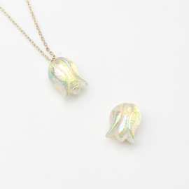 时尚亚克力树脂AB彩花朵郁金香吊坠DIY手工发簪耳坠制作配件