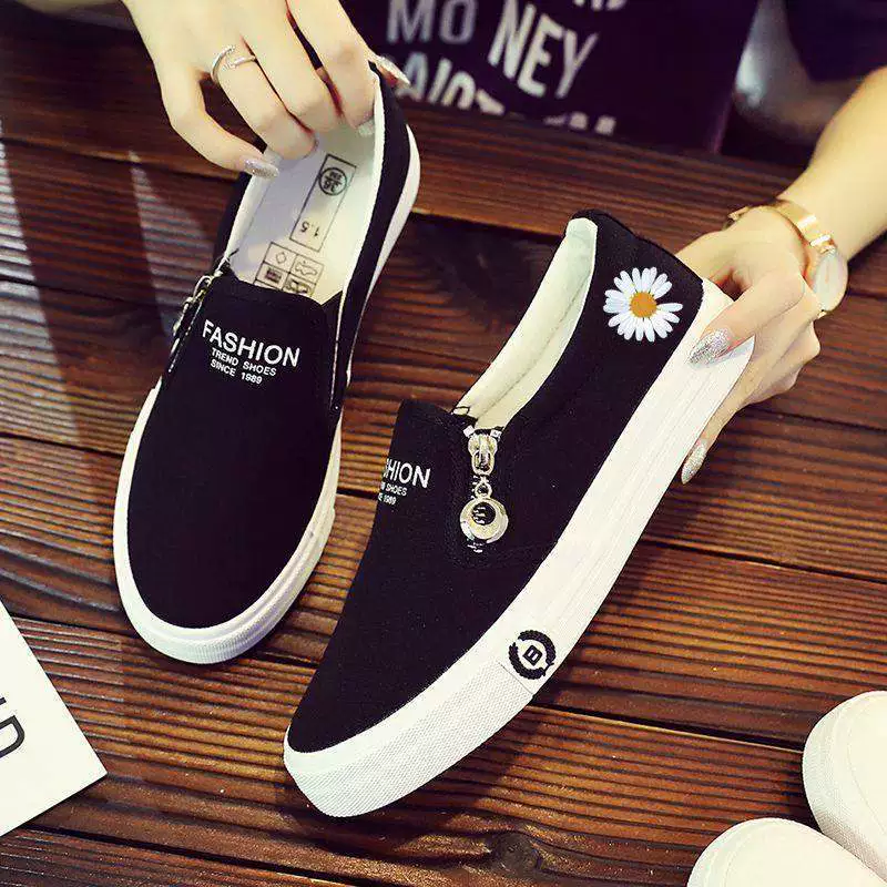 Весенние кроссовки 2025 года, коллаборация Little Daisy, граффити, холщовые, женские, низкие, студенческие, слипоны, модные.