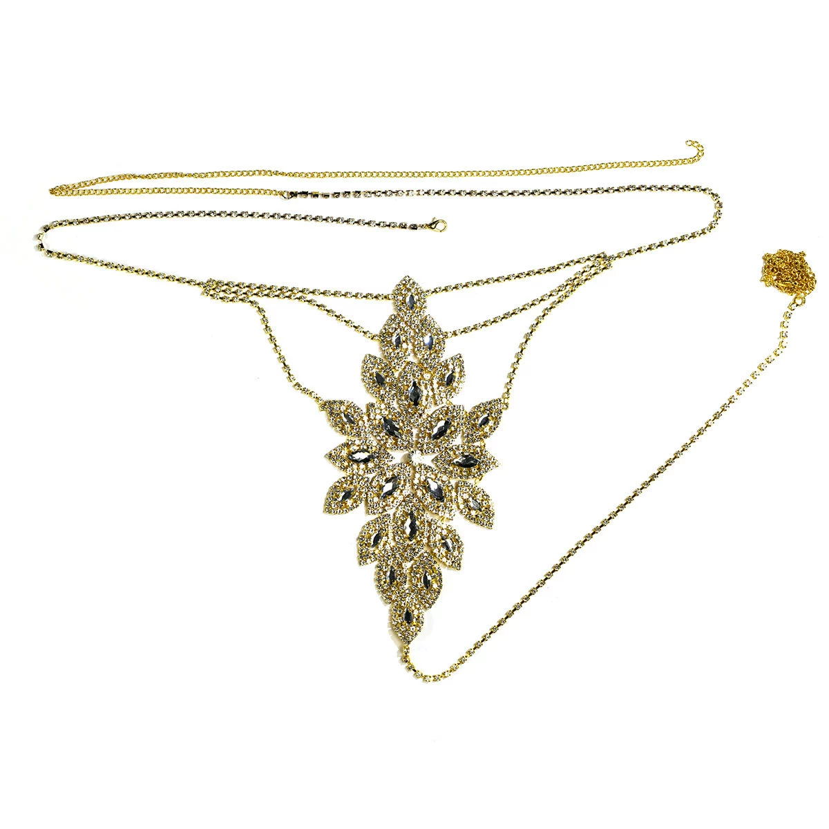 Sexy diamond luxury body chain jewelry beach bray panties inner pants suit rhinestone show Body chain