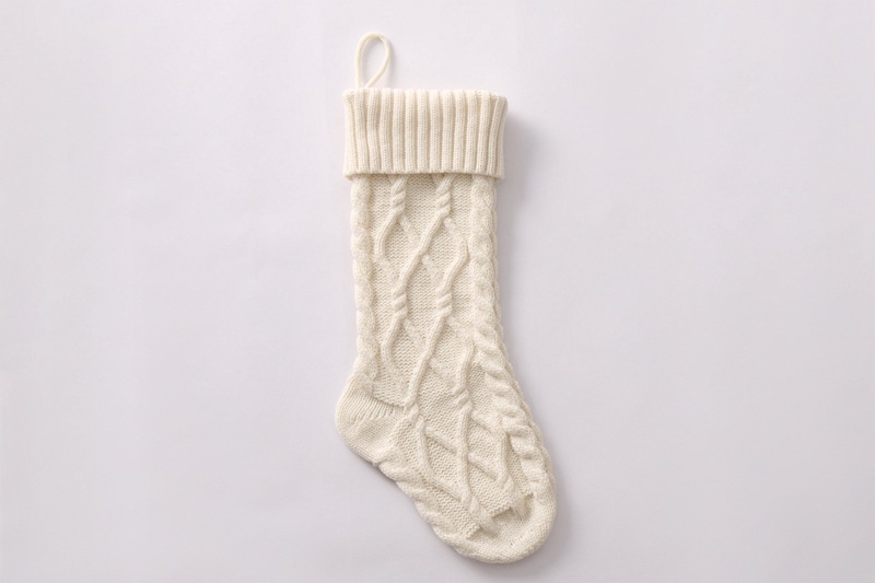 Forniture per ciondoli decorativi in filato da regalo fai da te lavorate a maglia, grande sacchetto per caramelle, doppio set di calzini di Natale a forma di diamante_voghion.com