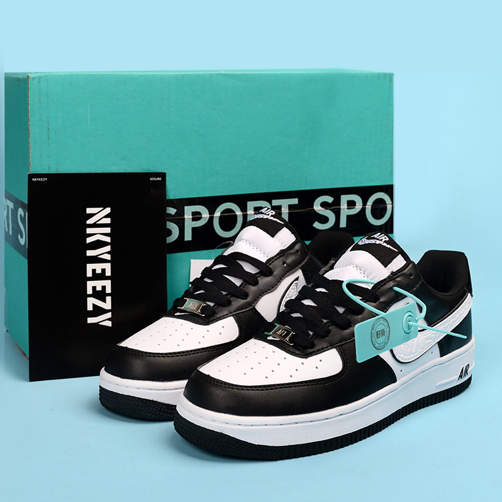 Naike Guan Air Force One Zapatos casuales para hombres y mujeres Zapatos blancos bajos clásicos de todo fósforo AF1 Pareja Zapatillas de deporte al aire libre