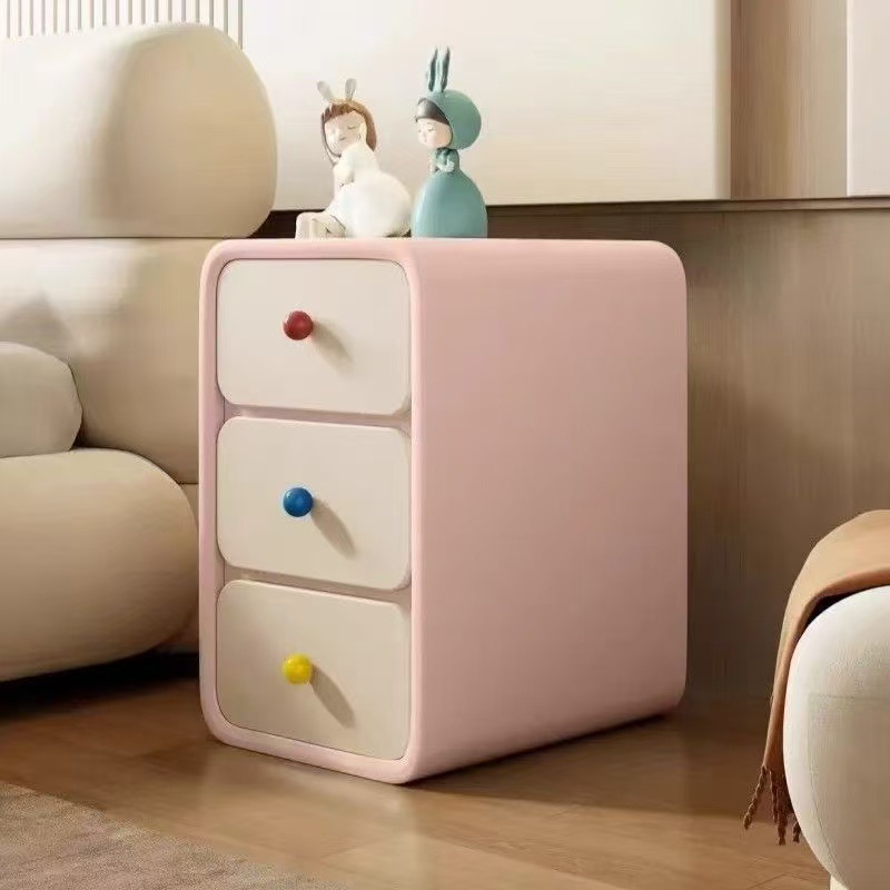 Cream Bedside Table Dopamine Solid Wood Small Simple Modern New Storage Bedroom Light Luxury Bedside Table Small Household