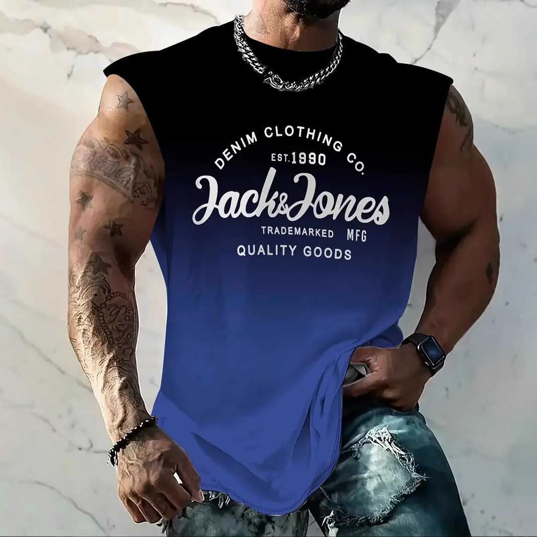 Amazon Independent Station Men's Waistcoat Summer Sleeveless Pattern Printing Support to Make Goods