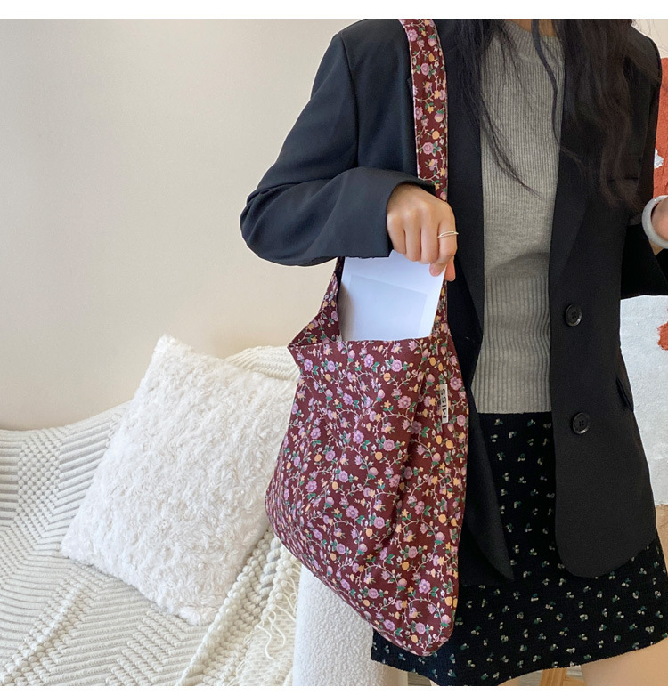 Women's Canvas Shoulder Bag Leopard Floral Print Style Bag_voghion.com