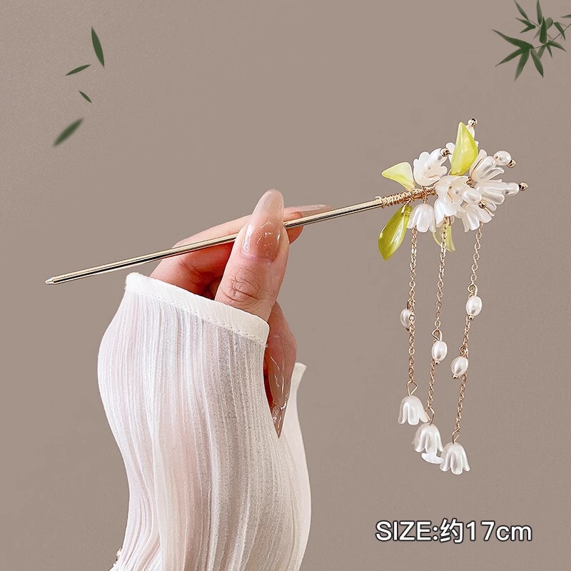 新しい中国風の合金の花のヘアピン、古代スタイルのヘアピン、ハイエンドの軽い高級タッセルヘアピン、ヘアアクセサリー卸売|undefined