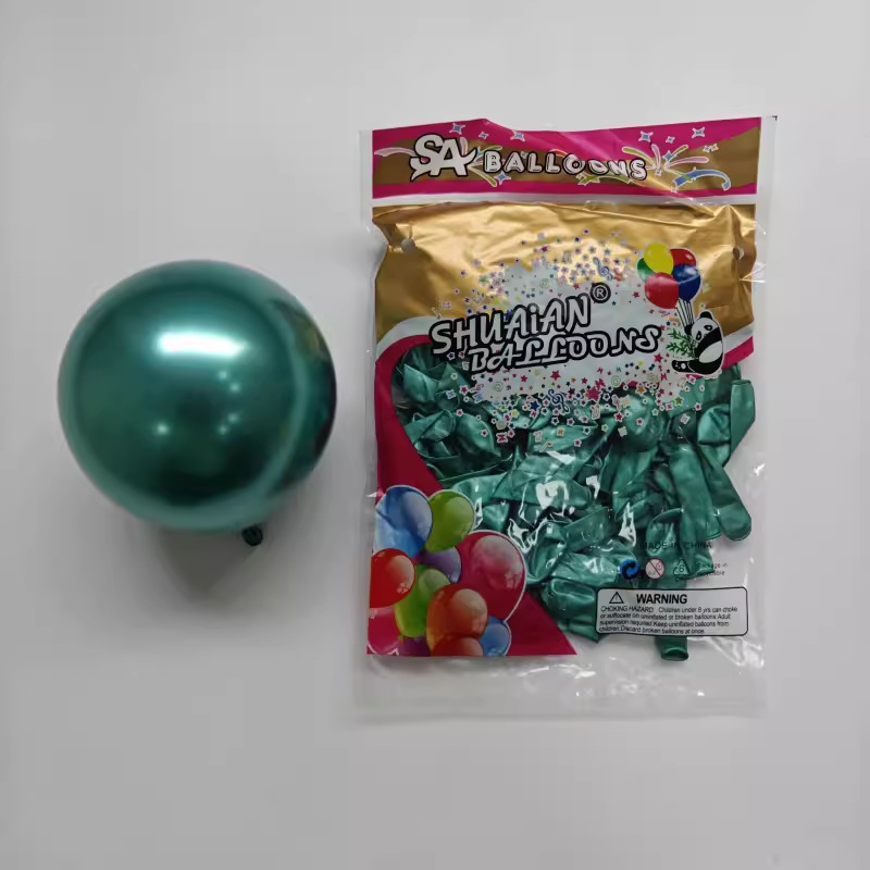 Shuai'an globo de metal de 5 pulgadas engrosado cromo látex decoración de la boda globo de metal 100 piezas