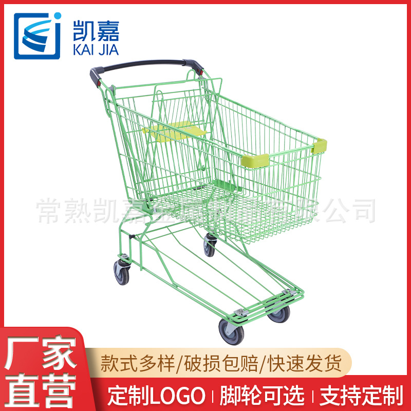 亚式手推车双层购物手推车KTV推车网红推车商场超市用买菜车厂家