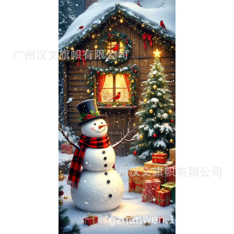 新しいクリスマスドアカーテン、サンタクロースが祝うお祭りの雰囲気の装飾用品、シーンを演出する屋外ドアカバー、祝賀用吊り下げ飾り|undefined