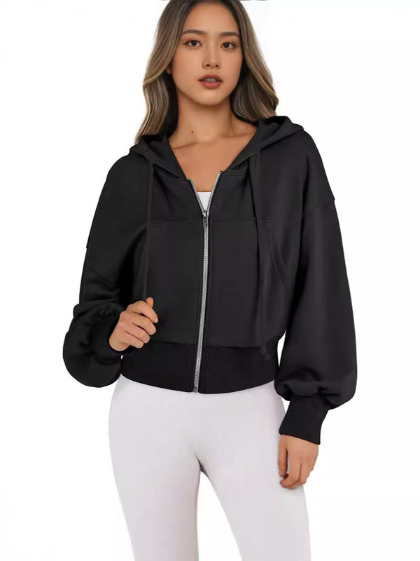 Cross-Border Fashion Queen Hoodie Women's Full-Zip Short Sweatshirt Casual Hooded Pullover Sweatshirt