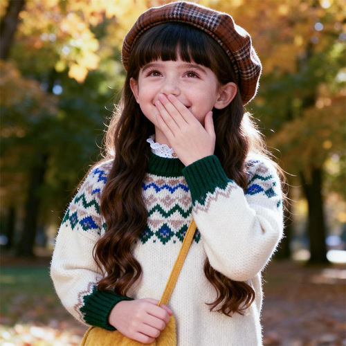 AliExpress foreign trade children's wigs, European and American girls, Qi Liu Hai, wavy hair, chemical fiber full headgear, cross-border wholesale