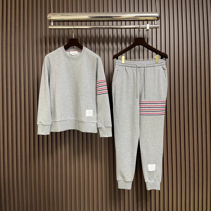 Correct Top Version 2025 Mlb Autumn and Winter Tom's Webbing Tb Round Neck Sweatshirt Casual Pants Suit for Men and Women