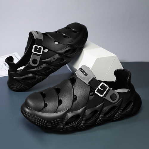 2025 New Sports Cross-border Baotou Summer Trend Men's Slippers with a Sense of Sophistication Thick Heel Elevation Slippers