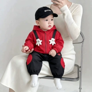 宝宝运动套装春秋婴儿洋气穿搭冲锋衣两件套男童秋装衣服小孩童装