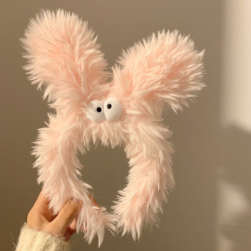 かわいいリボンウサギの耳ぬいぐるみヘッドバンドレース洗顔ヘッドバンド子供用ヘアピン 2025 新しい帽子|undefined