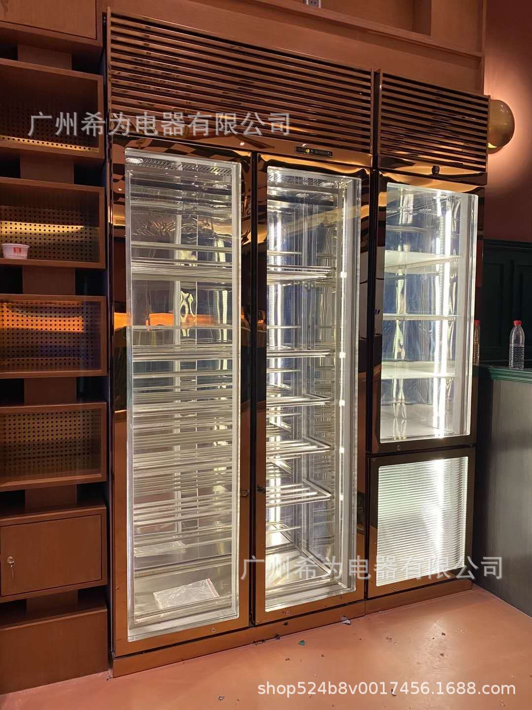 高端酒柜酒吧超市单门双门三门玫瑰金黑金实惠冷藏酒柜