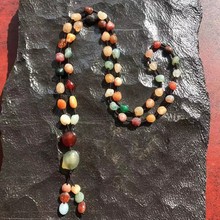 批發阿拉善戈壁原石瑪瑙彩色項鏈配飾