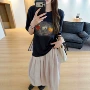 秋季慕斯女短袖休闲t恤