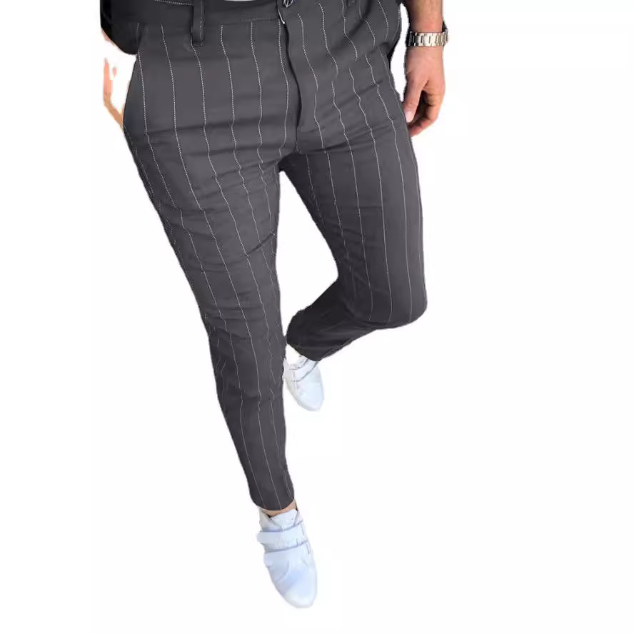 2023 el comercio exterior transfronterizo exclusivo nuevo negocio de los hombres punteado rayas casual lápiz pantalones deseo image 7