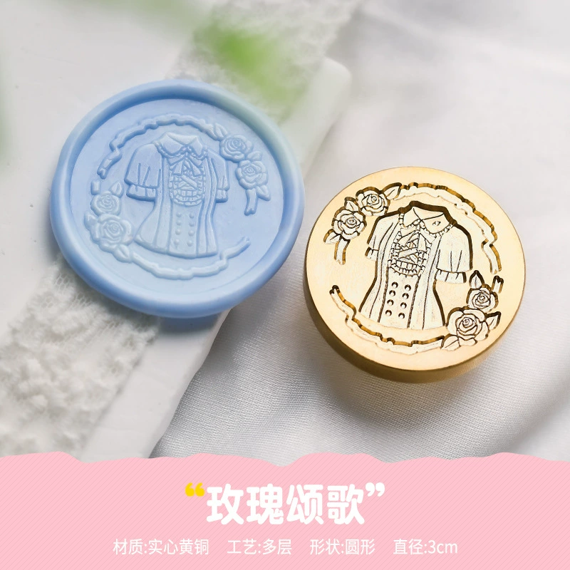 New product relief lacquer seal, copper head girl mind series literary cute girl Zhang head wholesale
