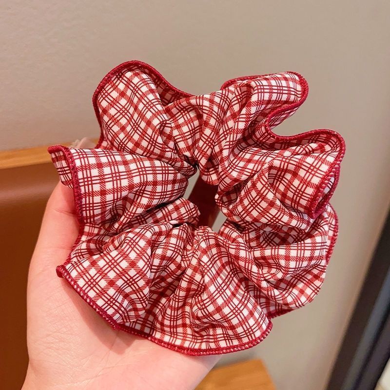 レッドライトラグジュアリー甘い水玉模様のポニーテールかわいいヘアゴムヘアロープボール頭皮ハイエンド帽子ヘアアクセサリー新しいスタイル|undefined