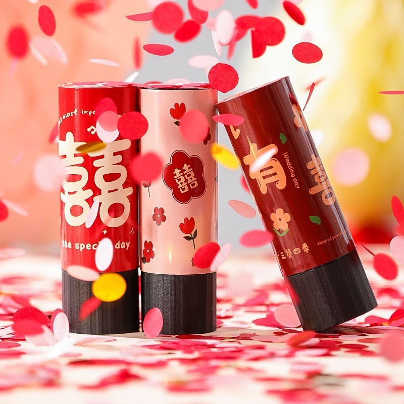 Suministros de la boda giro a mano tubo de fuegos artificiales boda atmósfera tubo de pulverización fiesta de cumpleaños foto lentejuelas pequeños fuegos artificiales al por mayor