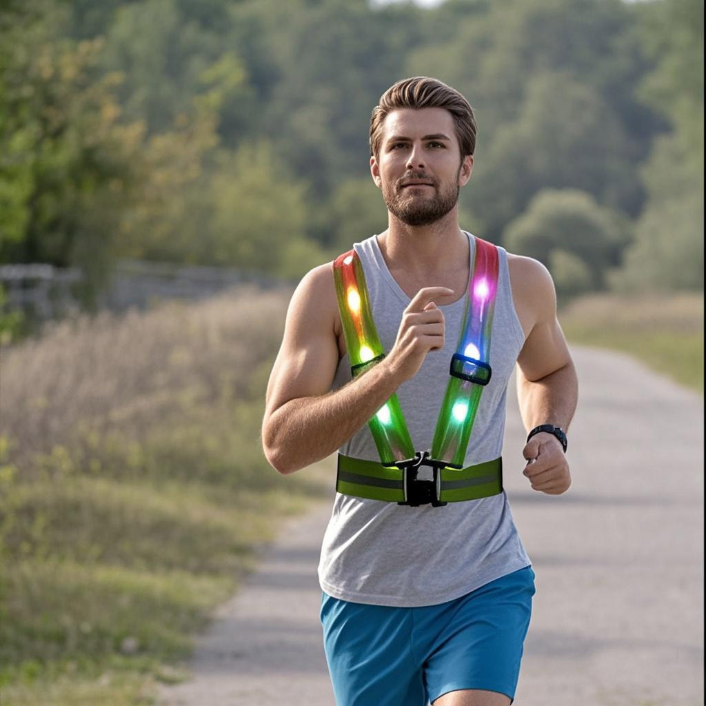 Led Luminous Suspenders Night Warning Luminous Vest USB Charging Luminous Vest Night Running and Cycling Reflective Suspenders