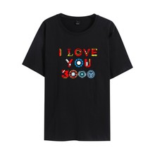 跨境新款 I Love You 3000 times百搭休闲潮流宽松男女款夏季T恤