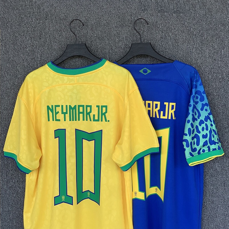 2022 Qatar World Cup Football Suit Brazil Jersey Home and Away Jersey Team No.10 Neymar Football Suit