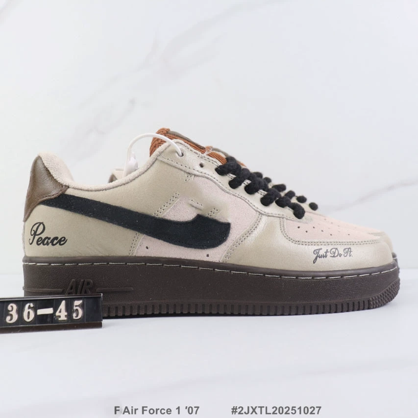 Putian Shoes Air Force One Woven Sneakers Non-Slip Wear-Resistant Valentine's Day Trendy Shoes Casual Shoes Height-Increasing White Shoes