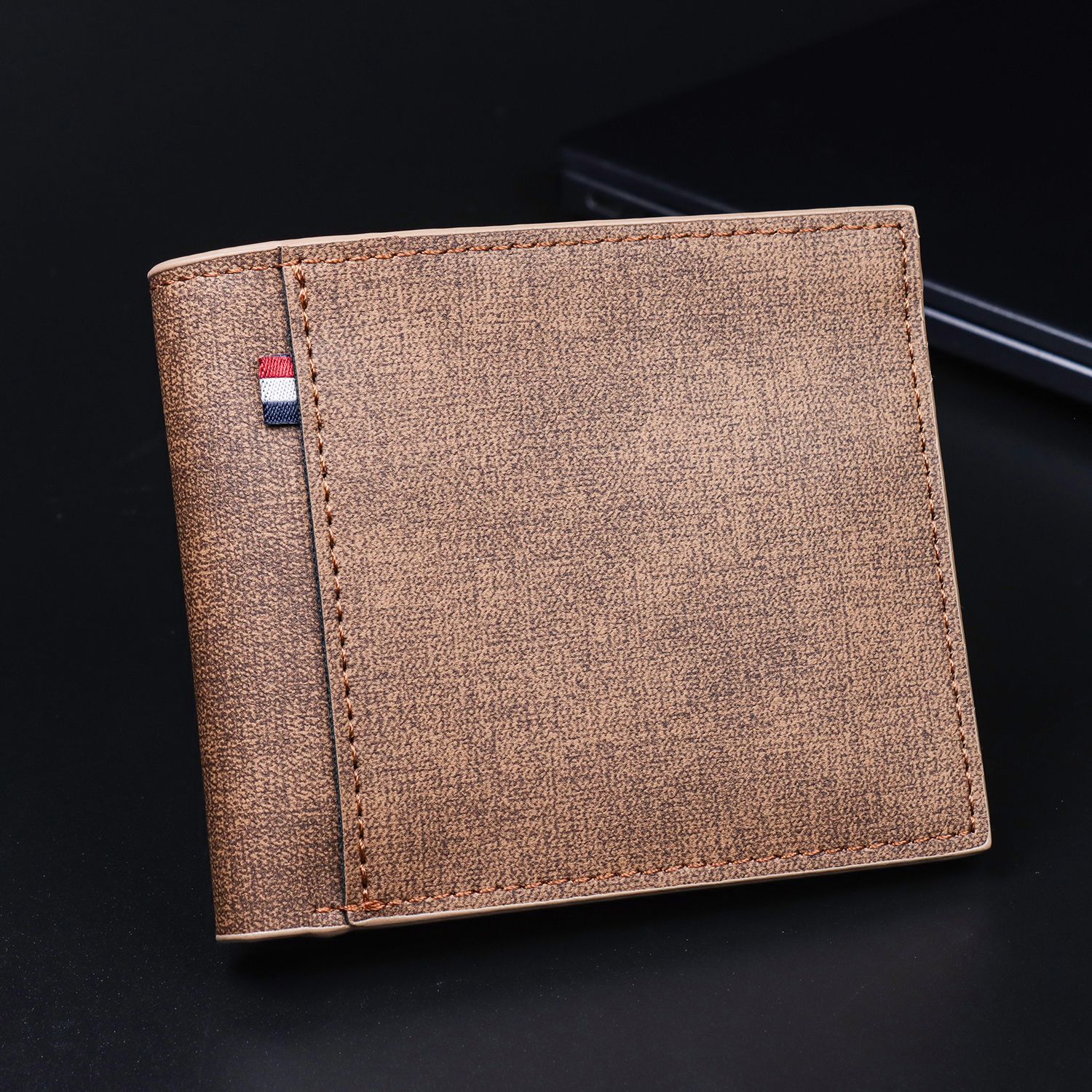 Men's suede short capacious fashionable retro trend wallet